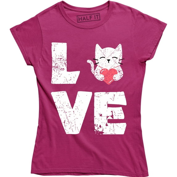 Distressed Love Cat Kitten Animal Pet Lover Women's Gift T-Shirt