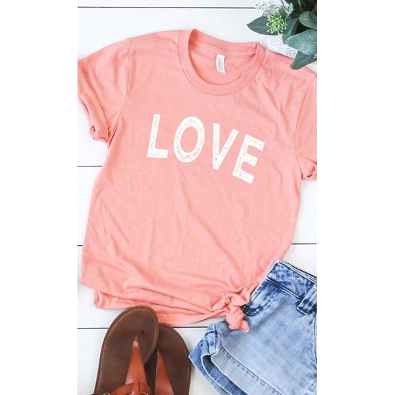 Distressed Love Graphic Tee T-Shirt