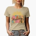 thumbnail image 1 of Distressed Make Heaven Crowded - Retro Wavy Text Art, Christian Merch Gift, Tan T-Shirt, Small, 1 of 5