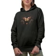 thumbnail image 1 of Make Your Dreams Happen Quote & Boho Butterfly Art Merch Gift, Black Hooded Sweatshirt or Hoodie, 2XL, 1 of 5