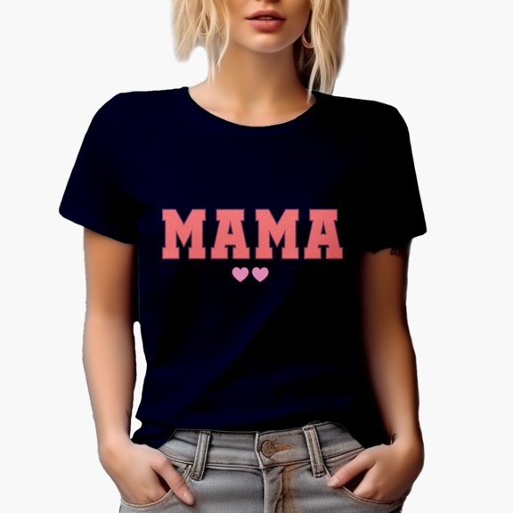Distressed Mama, Mother's Day Merch Gift, Navy Blue T-Shirt, XL