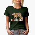 thumbnail image 1 of Distressed Mama & Retro Bear & Flowers Art Merch Gift, Military Green T-Shirt, Small, 1 of 5