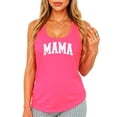 thumbnail image 1 of Distressed Mama Tank Top for Women Simple Graphic Shirt for Mom Neon Pink Tank Top Small, 1 of 4