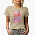 thumbnail image 1 of Distressed Mini - Retro Groovy Wavy Text Mother's Day Mother-to-Daughter Art Merch Gift, Tan T-Shirt, Large, 1 of 5