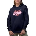 thumbnail image 1 of Distressed Mini, Retro Mother-To-Daughter Themed Mother's or Valentine's Day Gift, Navy Blue Hooded Sweatshirt or Hoodie, 2XL, 1 of 5