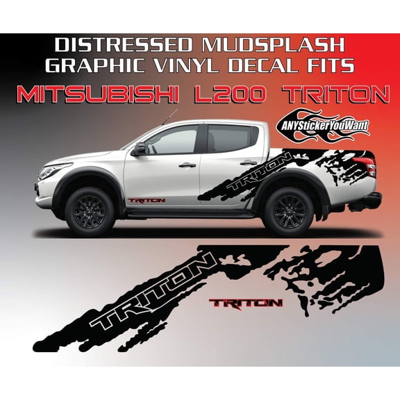 Distressed Mudsplash Vinyl Decal Side Graphic Fits and Compatible with Mitsubishi L200 Triton 2015+
