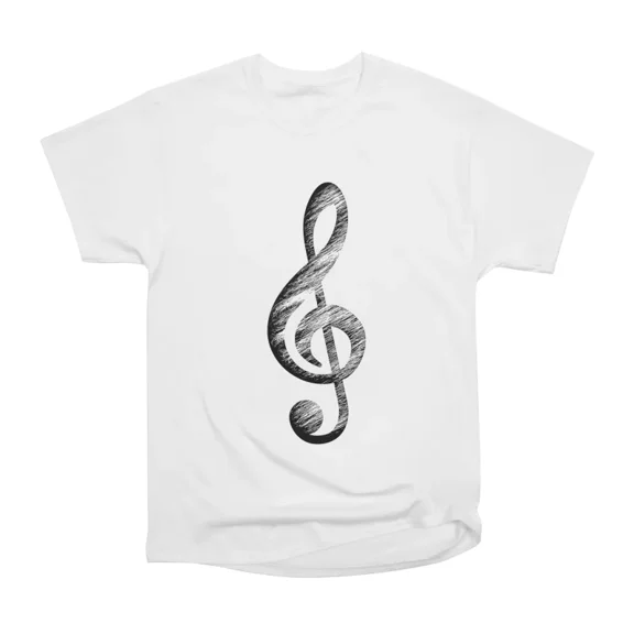 Distressed Music Clef T-Shirt Tee Gift For Him Merch For Her Apparel For Friend