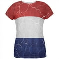 thumbnail image 1 of Distressed Netherlands Flag All Over Womens T Shirt Multi MD, 1 of 2