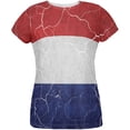 thumbnail image 1 of Distressed Netherlands Flag All Over Womens T Shirt Multi SM, 1 of 2
