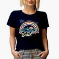 thumbnail image 1 of Distressed No Bad Day on the Beach, Retro Tropical & Summer Art Merch Gift, Navy Blue T-Shirt, Medium, 1 of 5