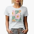 thumbnail image 1 of Distressed No Rain, No Flowers - Botanical Boho Flowers Art Merch Gift, White T-Shirt, Small, 1 of 5