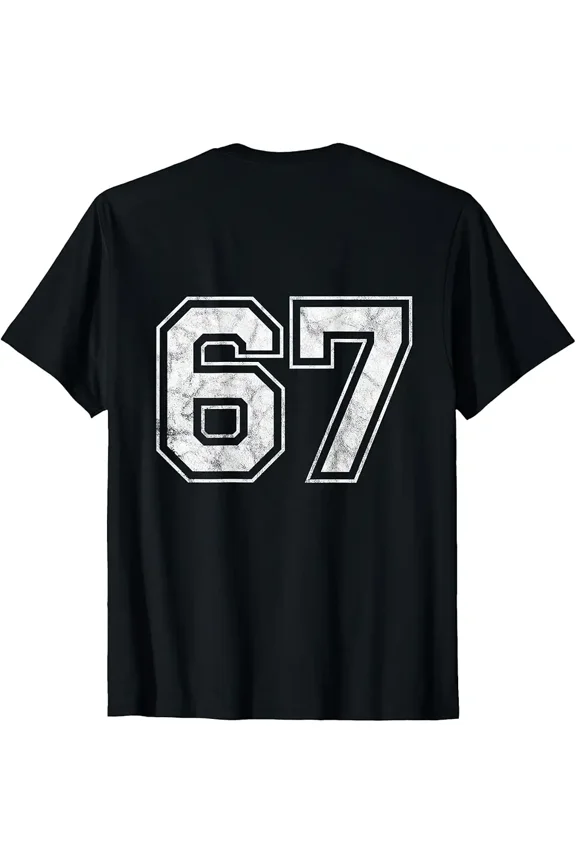 Distressed Number 67 Jersey Style for Sports Fan Unisex Short Sleeve T-Shirt