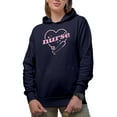 thumbnail image 1 of Distressed Nurse with a Stethoscope Art, Nurses Week Merch Gift, Navy Blue Hooded Sweatshirt or Hoodie, Medium, 1 of 5