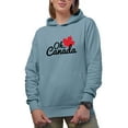 thumbnail image 1 of Distressed Oh Canada - Maple Leaf Art, Canadian Merch Gift, Light Blue Hooded Sweatshirt or Hoodie, 3XL, 1 of 5