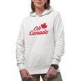 thumbnail image 1 of Distressed Oh Canada - Maple Leaf Art Merch Gift, White Hooded Sweatshirt or Hoodie, Small, 1 of 5