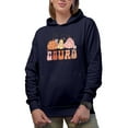 thumbnail image 1 of Oh My Gourd, Fall or Autumn Pun & Gourds Art Merch Gift, Navy Blue Hooded Sweatshirt or Hoodie, Small, 1 of 5