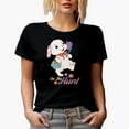 thumbnail image 1 of Distressed On the Hunt, Bunny Holding a Basket of Easter Eggs Art Favor or Merch Gift, Black T-Shirt, Large, 1 of 5