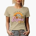 thumbnail image 1 of Distressed Overstimulated Moms Club - Retro Rainbow & Flowers Art Mother's Day Merch Gift, Tan T-Shirt, Large, 1 of 5