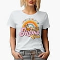 thumbnail image 1 of Distressed Overstimulated Moms Club - Retro Rainbow & Flowers Art Mother's Day Merch Gift, White T-Shirt, 2XL, 1 of 5