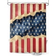thumbnail image 1 of Distressed Patriotic American Flag Shower Curtain, 4th of July Bathroom Decor Curtains Set with Hooks, Stars And Stripes Waterproof Fabric Home Accessories， Stall 48 X 72 Inch, 1 of 6