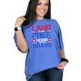 thumbnail image 1 of Distressed Patriotic Quote Land of the Free, Flo Blue Comfort Colors T-Shirt, Large, 1 of 3