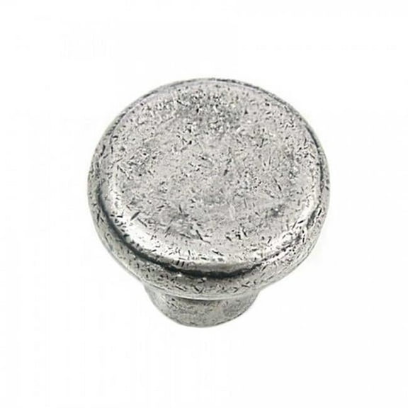 Distressed Pewter Riverstone Large Button Cabinet Knob