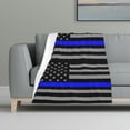 thumbnail image 1 of Distressed Police Style Flag Print Blanket Warm Plush Throw Blanket Soft Flannel Lightweight Throw Blankets 32"X48", 1 of 6