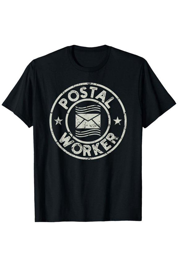 Distressed Postal Worker Stamp Mail Carrier Unisex Graphic Short Sleeve T-Shirt