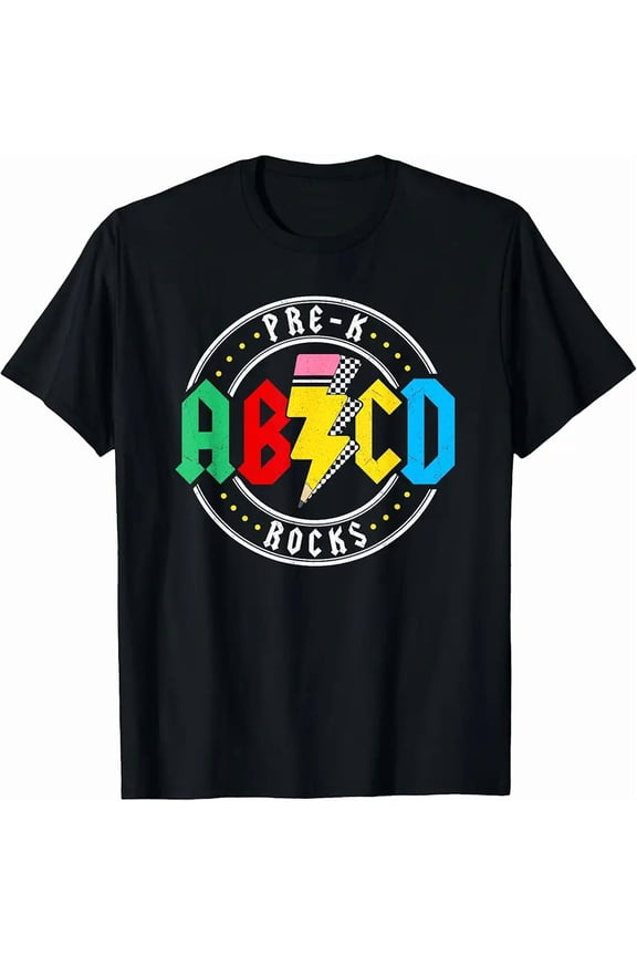Distressed Pre-K Teacher School ABC Rock Unisex Short Sleeve Graphic T-Shirt