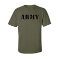 thumbnail image 1 of Distressed Print Stencil ARMY Short Sleeve T-Shirt in military green, 1 of 4