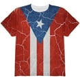 thumbnail image 1 of Distressed Puerto Rican Flag All Over Youth T Shirt, 1 of 2