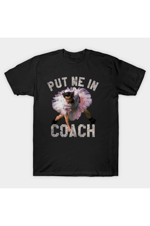 Distressed Put Me In Coach Funny Sports Quote, K3373 Unisex T-Shirt – Extended Sizes Up to 5XL