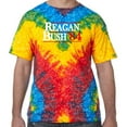 thumbnail image 1 of Distressed Reagan Bush '84 Psychedelic Tie Dye Tee Shirt - Woodstock, Medium, 1 of 1