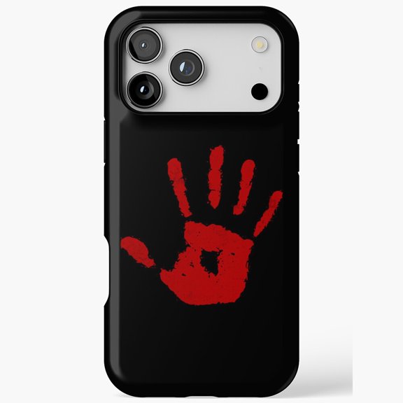 Distressed Red Handprint Horror Graphic Phone Case Cover 17 through 11 Pro Max