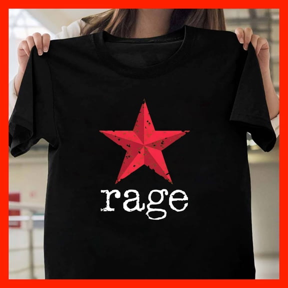 Distressed Red Star Rage T-Shirt - Bold Statement Tee for Rebels & Rock Fans X434, Softstyle Unisex Tee - Full Size Range to 5XL
