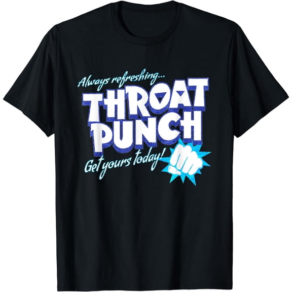 Distressed Refreshing Throat Punch T-Shirt Blue