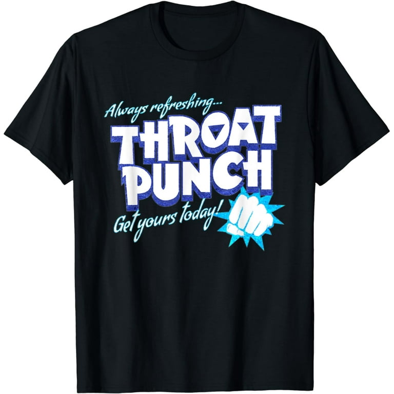 Distressed Refreshing Throat Punch T-Shirt Blue Distressed Refreshing Throat Punch T-Shirt Blue