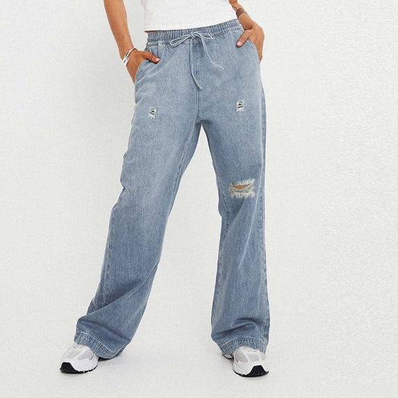 Distressed Relaxed Fit Baggy Jeans