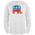 thumbnail image 1 of Distressed Republican Elephant Logo White Adult Long Sleeve T-Shirt - Large, 1 of 1