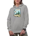 thumbnail image 1 of Distressed Retro Arizona, Desert Vibes - US State Themed Merch Gift, Heather Grey Hooded Sweatshirt or Hoodie, Small, 1 of 5