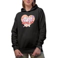 thumbnail image 1 of Retro At Least My Dog Loves Me, Anti Valentine's Day Art Merch Gift, Black Hooded Sweatshirt or Hoodie, Small, 1 of 5