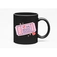 thumbnail image 1 of Retro Club Heart Break, Everything Will Be Fine, Valentine's Day Ticket Art Merch Gift, Black 11oz Ceramic Mug, 1 of 5