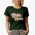 thumbnail image 1 of Distressed Retro Lake Bum & Anchor Art, Military Green T-Shirt, XL, 1 of 5