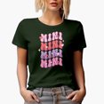 thumbnail image 1 of Distressed Retro Mini Groovy & Wavy Text Art, Mother's Day Mother-To-Daughter Gift, Military Green T-Shirt, Large, 1 of 5