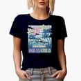 thumbnail image 1 of Distressed Retro Stay Wild, Ocean Child with Palm Trees & Waves, Summer Gift, Navy Blue T-Shirt, 3XL, 1 of 5