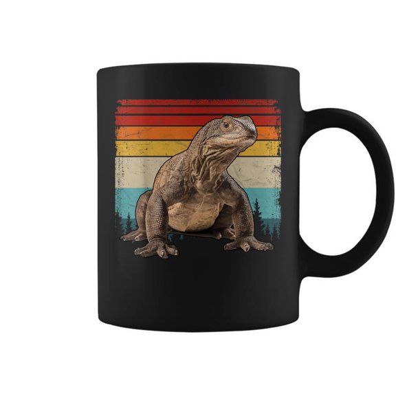 Distressed Retro Style Cool Komodo Dragon Coffee Mugs