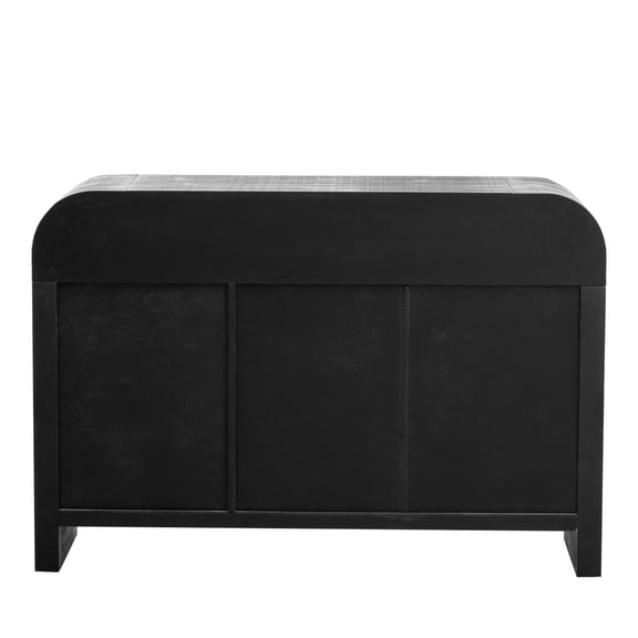 Distressed Retro Style - Storage for Various Items - Living Room Setting - Gold Linear Pulls