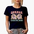 thumbnail image 1 of Distressed Retro Summer Is a State of Mind & Sunglasses Art, Navy Blue T-Shirt, XL, 1 of 5