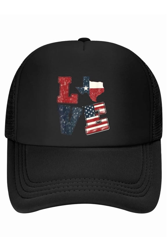 Distressed Retro TX 4th July American flag I Love Texas flag Baseball Cap