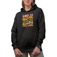 thumbnail image 1 of Distressed Retro Wavy God Is Greater Than the Highs and Lows Text Art Merch Gift, Black Hooded Sweatshirt or Hoodie, Medium, 1 of 5